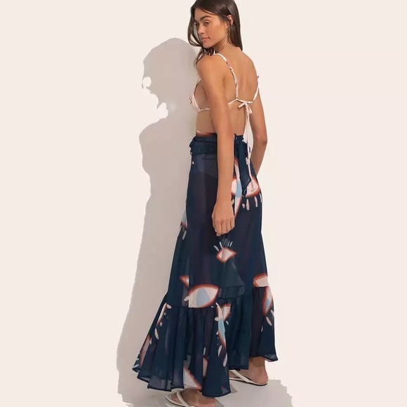 Azul Eye Catcher Faux Wrap Summer Skirt Coverup - Picture 4 of 6